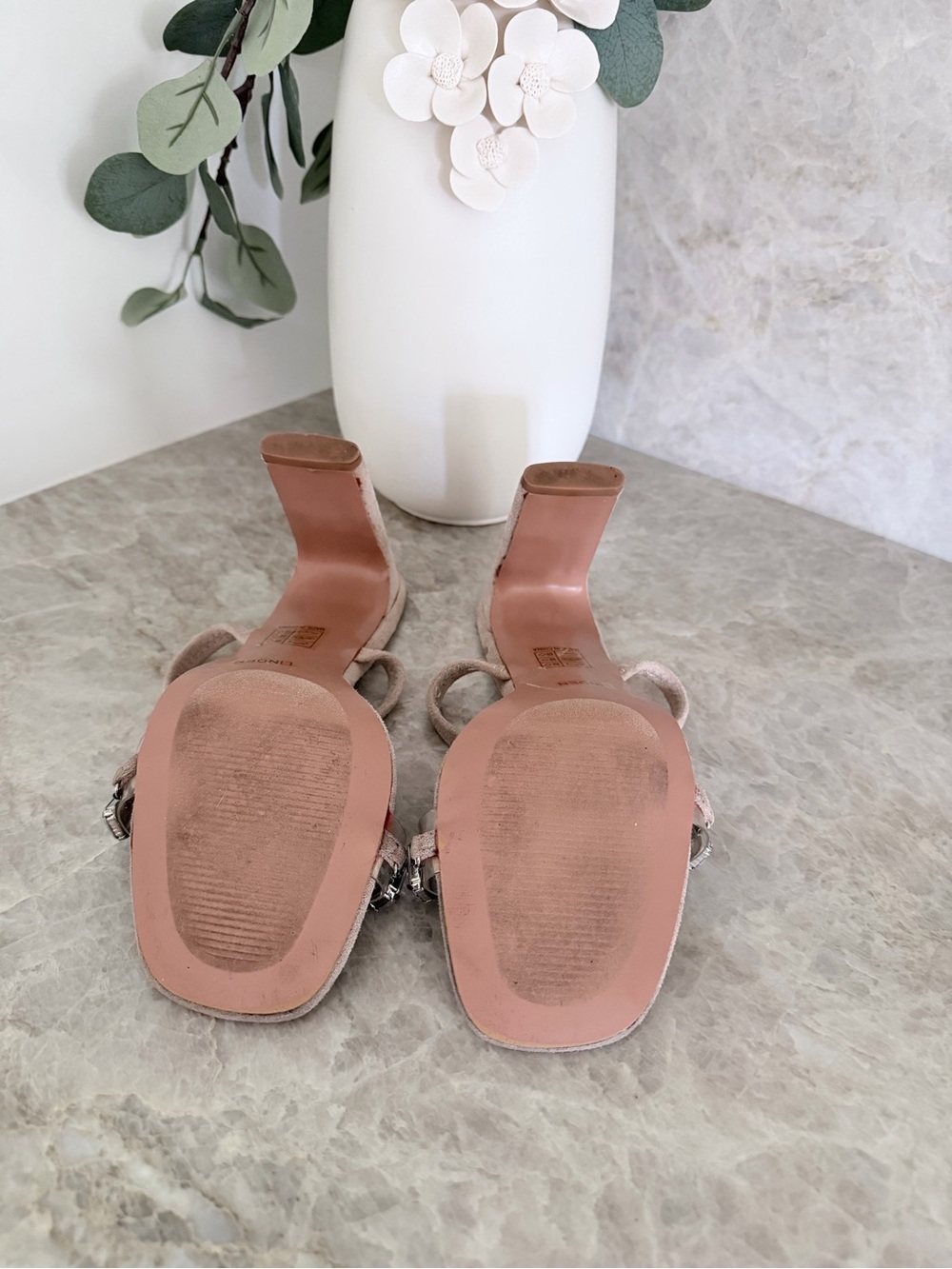 Lulu's Nude Crystal-Strap Block Heels - Picture 7 of 10